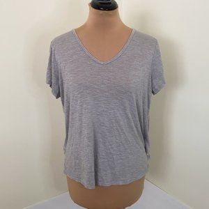 Marika Light Grey Open Back Athletic Tank Tee Shirt